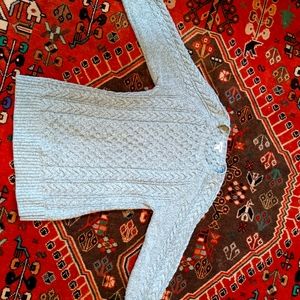 LL Bean blue Natural Fiber corded sweater